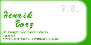 henrik borz business card